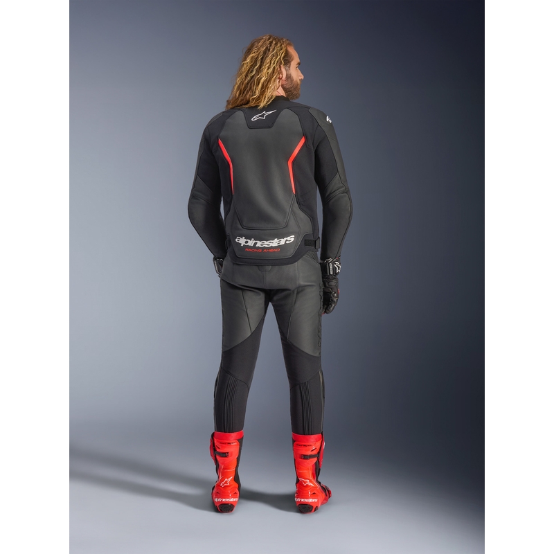 Kurtka motocyklowa skórzana Alpinestars GP Force V2 czarno-fluo czerwono-biała