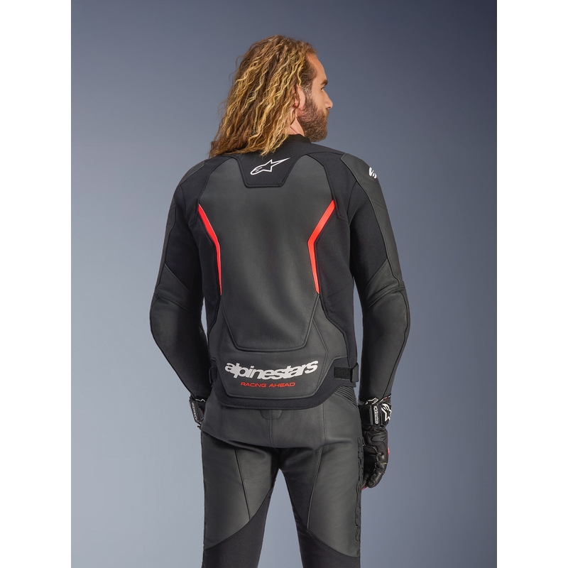 Kurtka motocyklowa skórzana Alpinestars GP Force V2 czarno-fluo czerwono-biała