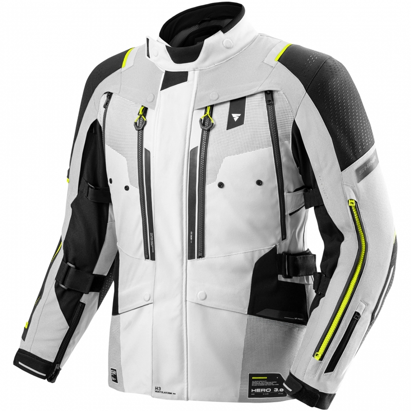 Kurtka motocyklowa Shima Hero 3.0 szaro-fluo-żółta