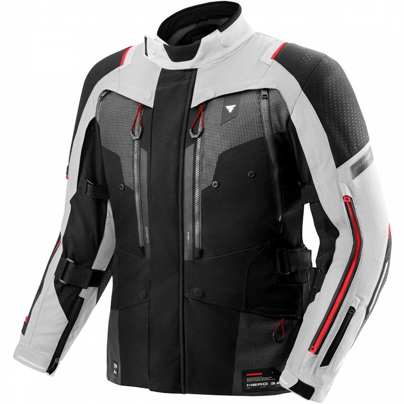 Kurtka motocyklowa Shima Hero 3.0 szaro-czerwona