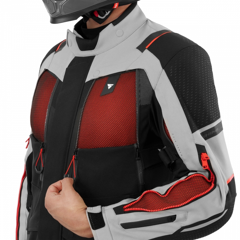 Kurtka motocyklowa Shima Hero 3.0 szaro-czerwona