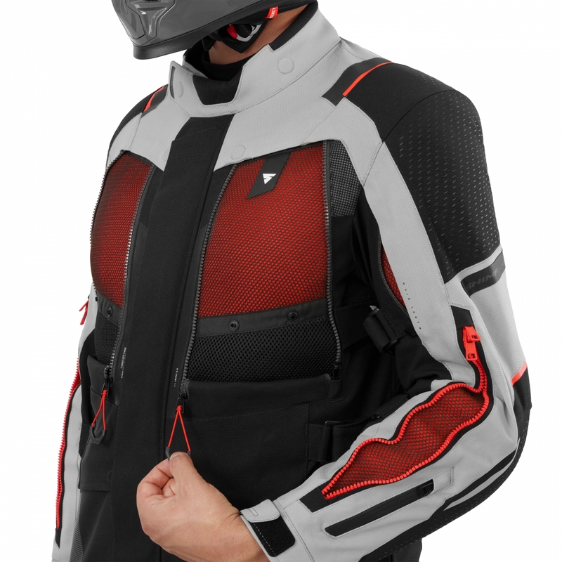 Kurtka motocyklowa Shima Hero 3.0 szaro-czerwona