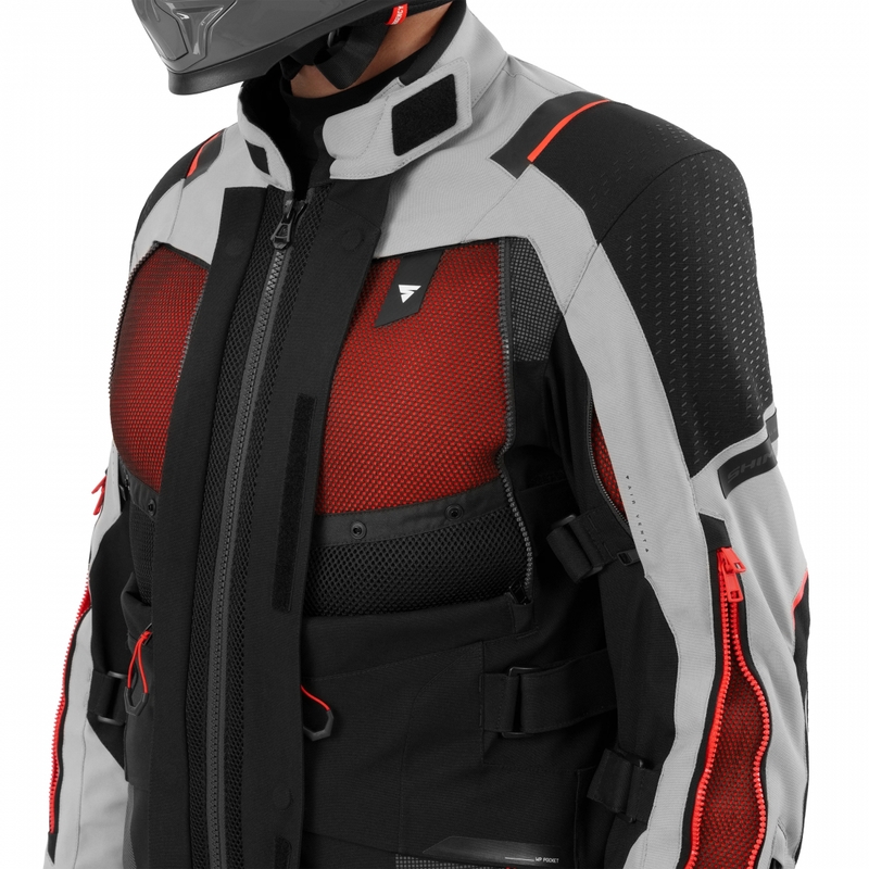 Kurtka motocyklowa Shima Hero 3.0 szaro-czerwona