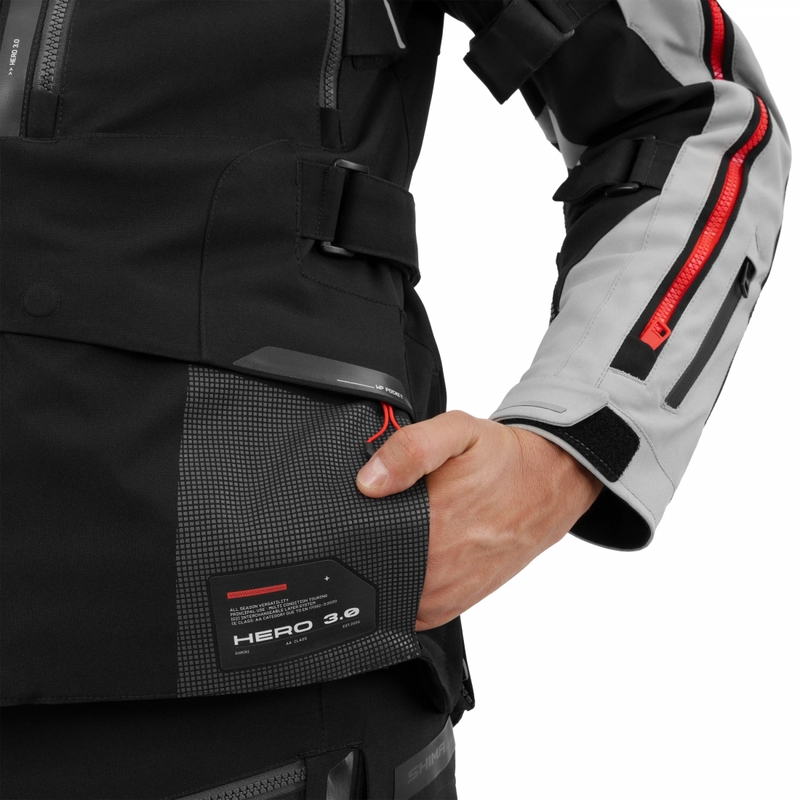 Kurtka motocyklowa Shima Hero 3.0 szaro-czerwona