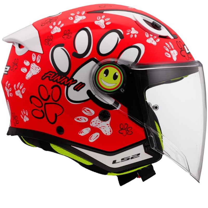 Kask motocyklowy otwarty dziecięcy LS2 OF622 Funny II Paws czerwony