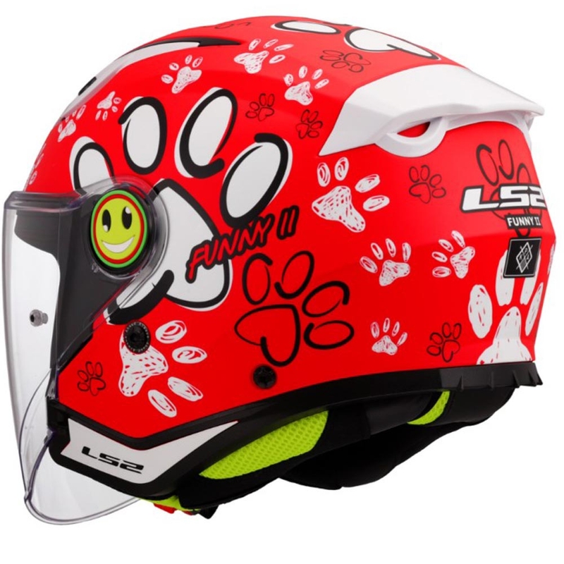 Kask motocyklowy otwarty dziecięcy LS2 OF622 Funny II Paws czerwony