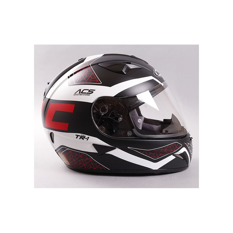 Integralny kask motocyklowy HJC TR-1 Tholos MC1SF czarno-czerwony wyprzedaż