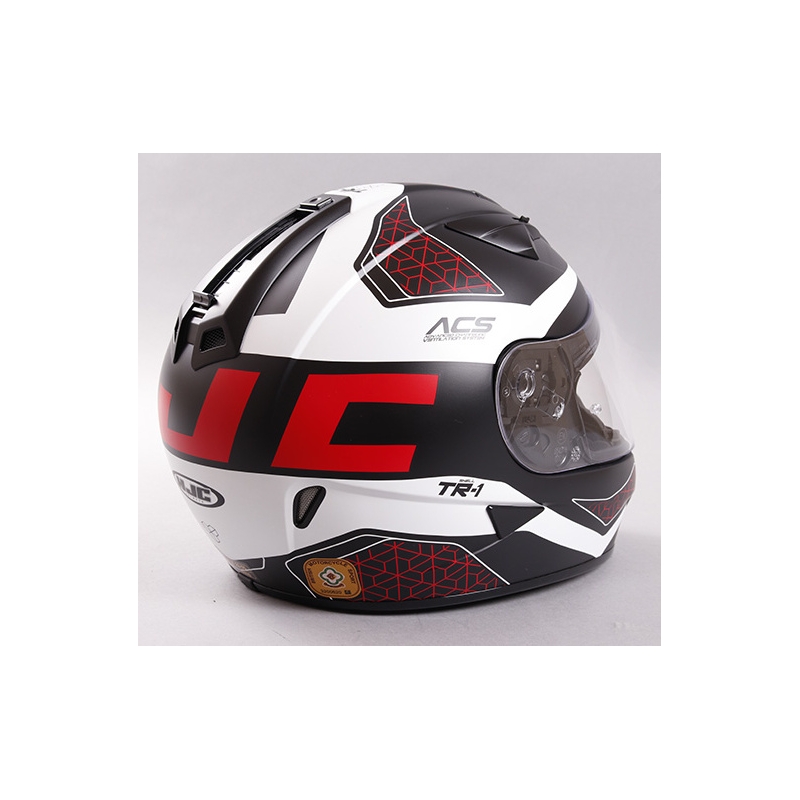 Integralny kask motocyklowy HJC TR-1 Tholos MC1SF czarno-czerwony wyprzedaż