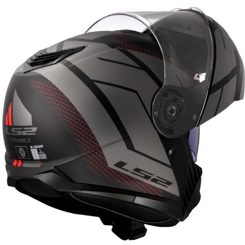 Kask motocyklowy typu flip-up LS2 FF908 Strobe II Code czarno-szary