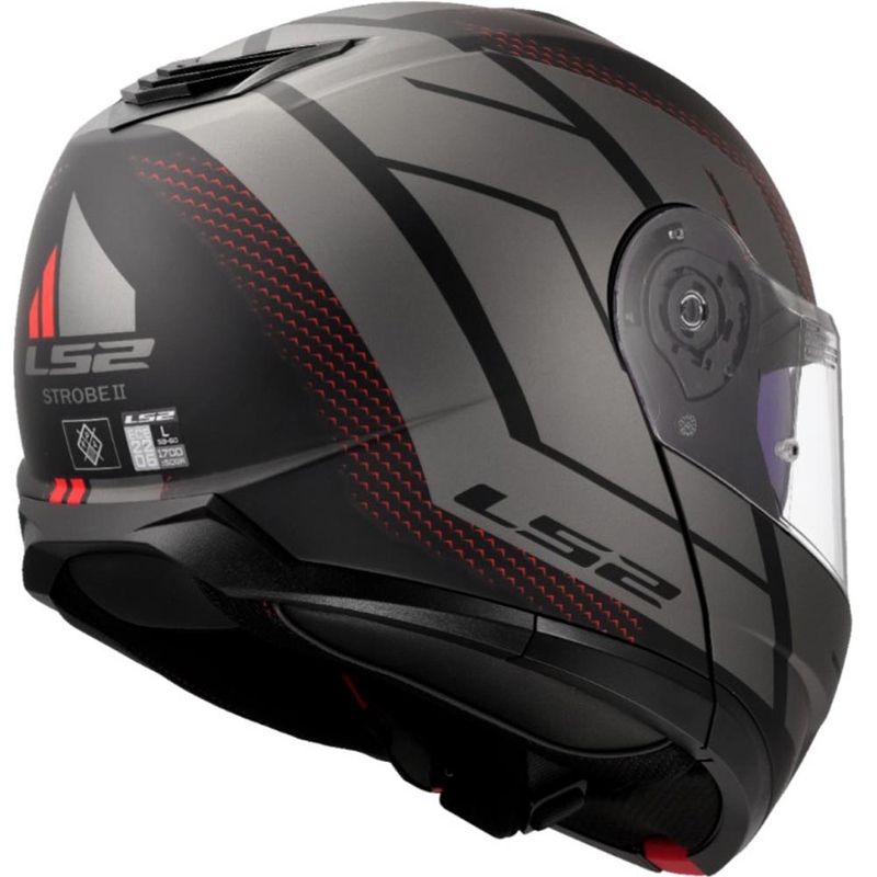 Kask motocyklowy typu flip-up LS2 FF908 Strobe II Code czarno-szary
