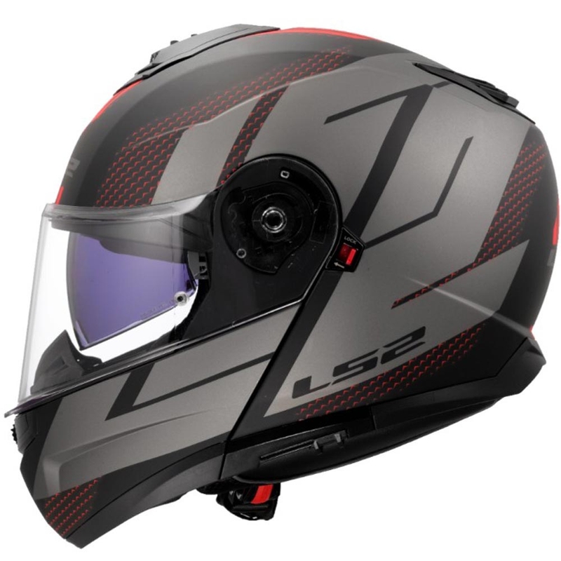 Kask motocyklowy typu flip-up LS2 FF908 Strobe II Code czarno-szary