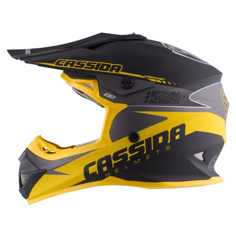 Dziecięcy motocrossowy kask Cassida Libor Podmol czarno-żółto-szary