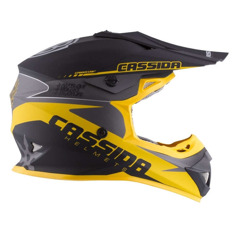 Dziecięcy motocrossowy kask Cassida Libor Podmol czarno-żółto-szary