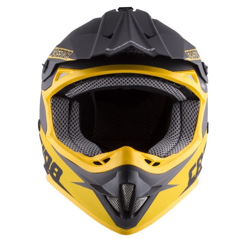 Dziecięcy motocrossowy kask Cassida Libor Podmol czarno-żółto-szary