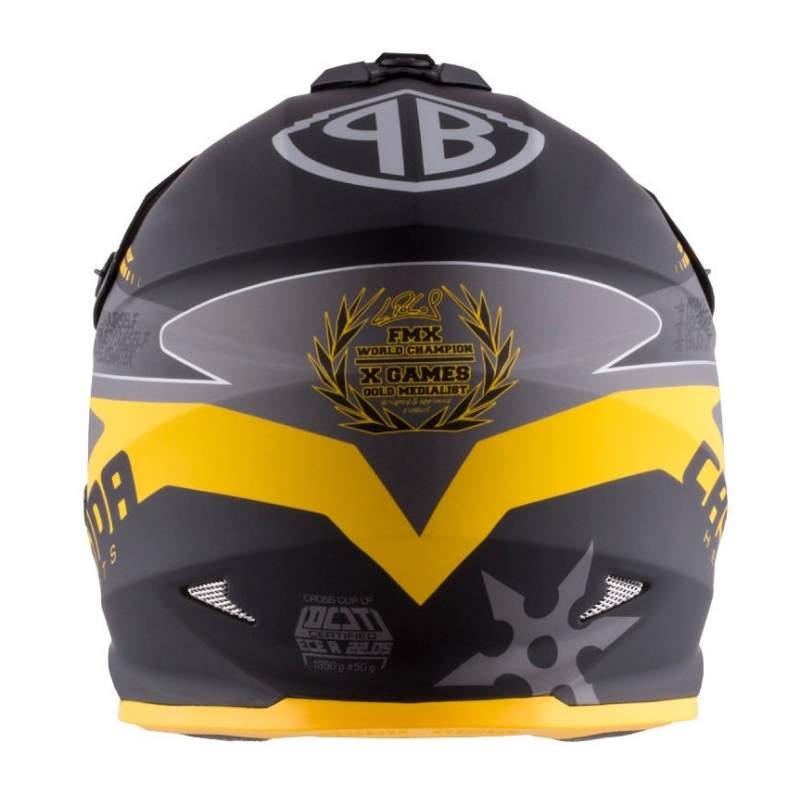 Dziecięcy motocrossowy kask Cassida Libor Podmol czarno-żółto-szary