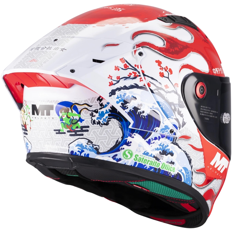 Kask motocyklowy integralny KRE + S Yamanaka A5 czerwono-biały