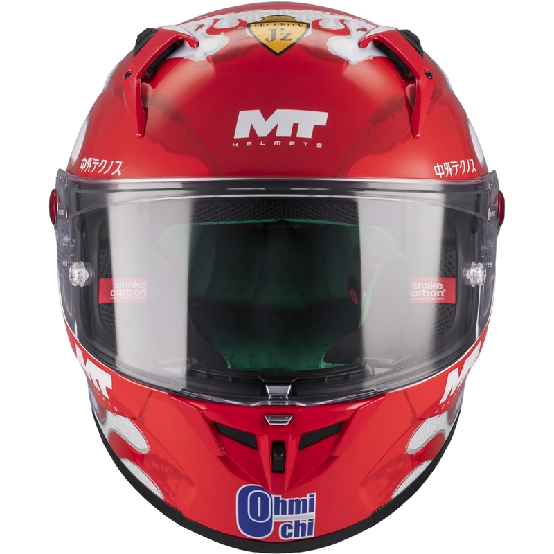 Kask motocyklowy integralny KRE + S Yamanaka A5 czerwono-biały
