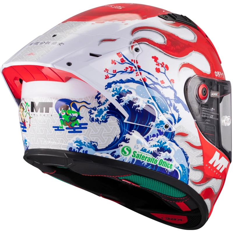 Kask motocyklowy integralny KRE + S Yamanaka A5 czerwono-biały