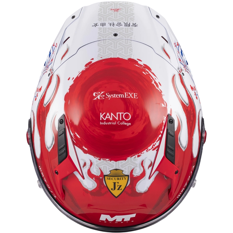 Kask motocyklowy integralny KRE + S Yamanaka A5 czerwono-biały
