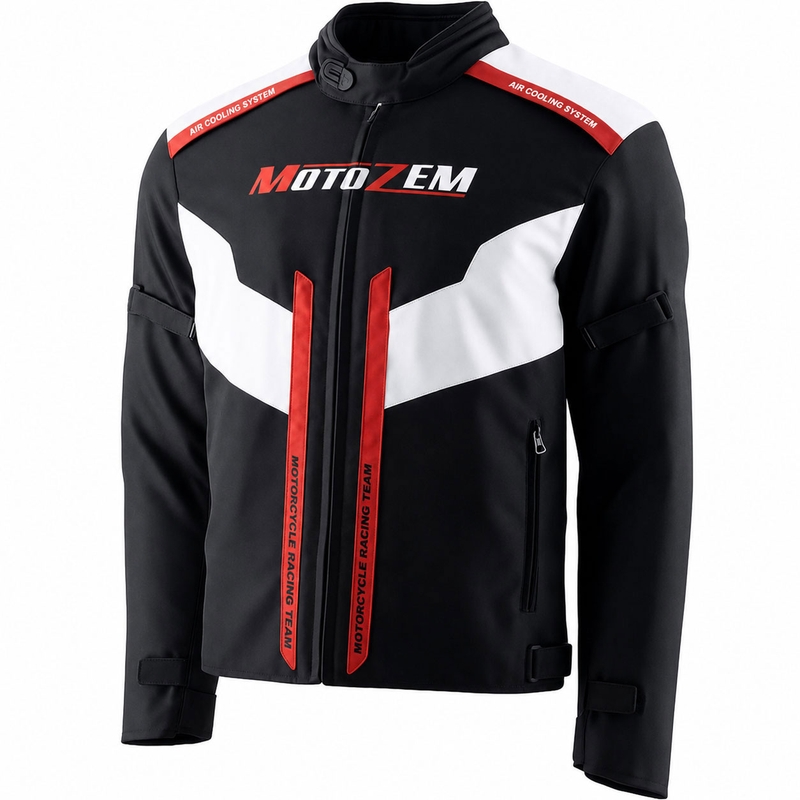 Kurtka motocyklowa Motozem Team 2 czarno-biała