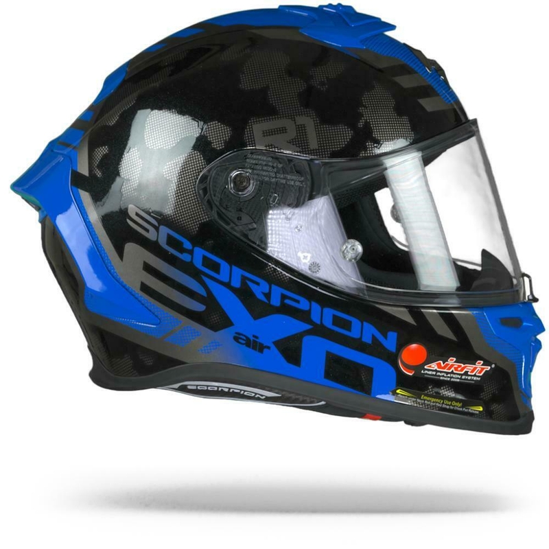 Integralny kask motocyklowy Scorpion EXO-R1 Air Ogi srebrno-niebieski