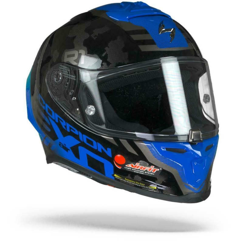 Integralny kask motocyklowy Scorpion EXO-R1 Air Ogi srebrno-niebieski