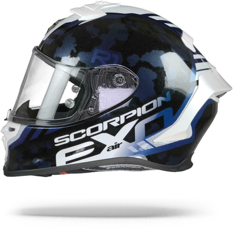 Integralny kask motocyklowy Scorpion EXO-R1 Air Ogi czarno-biało-niebieski