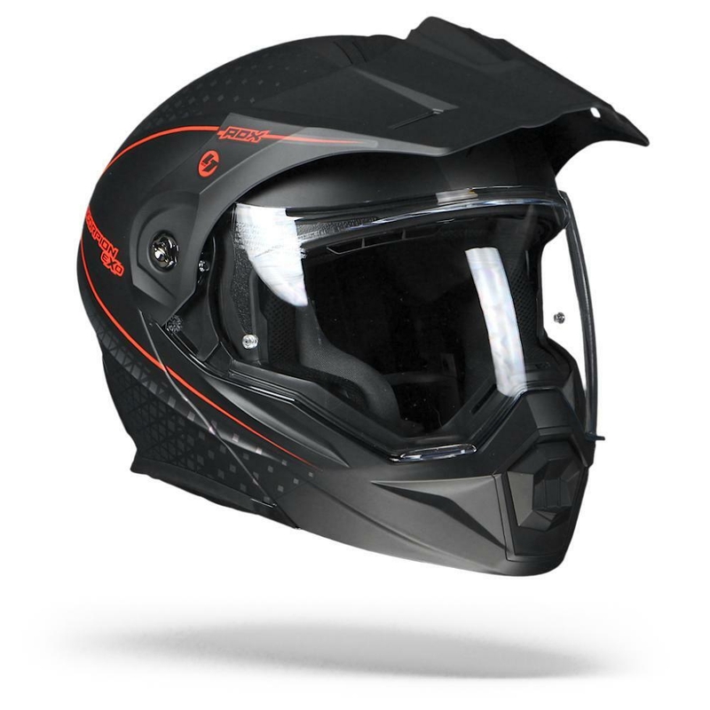 Szczękowy enduro kask Scorpion ADX-1 Horizon czarno-fluo czerwony