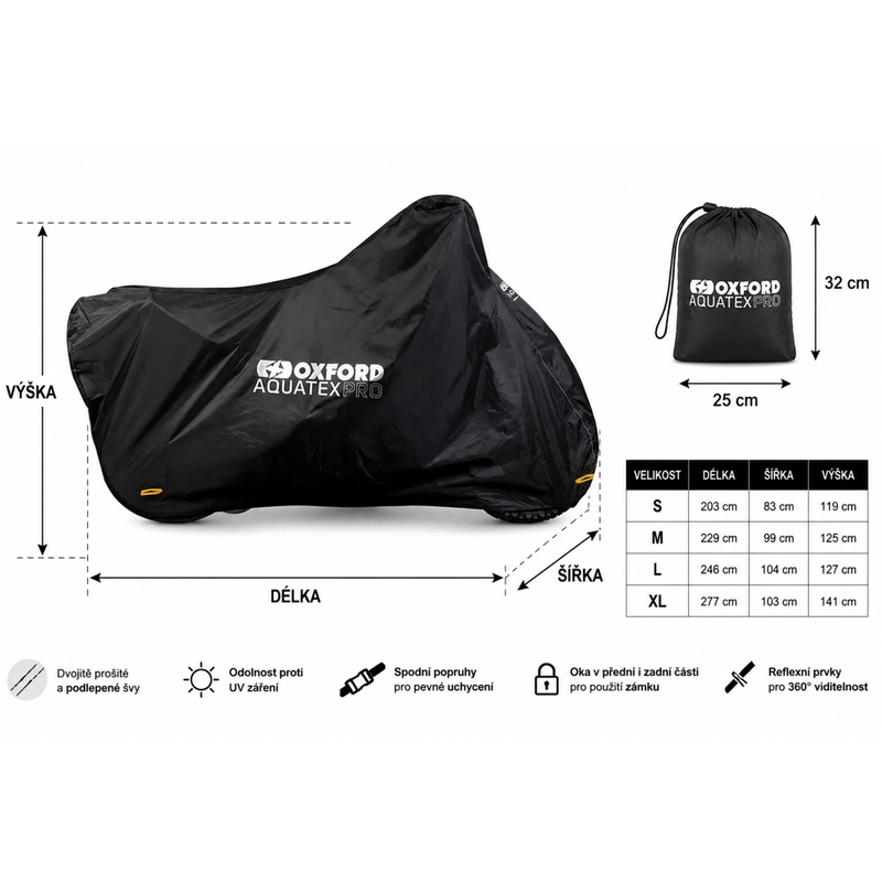 Pokrowiec motocyklowy Oxford Aquatex PRO czarny