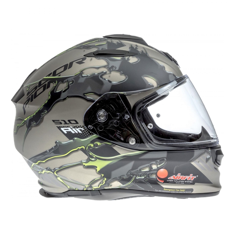 Integralny kask motocyklowy Scorpion EXO-510 Air Likid tytanowo-fluo żółty wyprzedaż