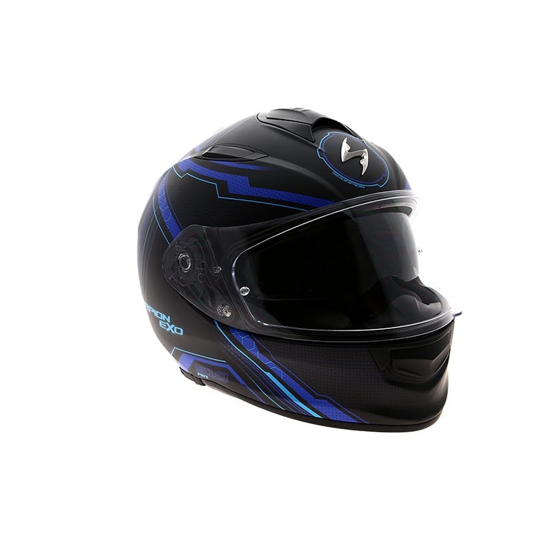 Integralny kask motocyklowy Scorpion EXO-510 Air Sync czarny matowy-niebieski wyprzedaż