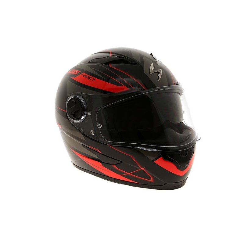 Integralny kask motocyklowy Scorpion EXO-490 Nova czarno-czerwony
