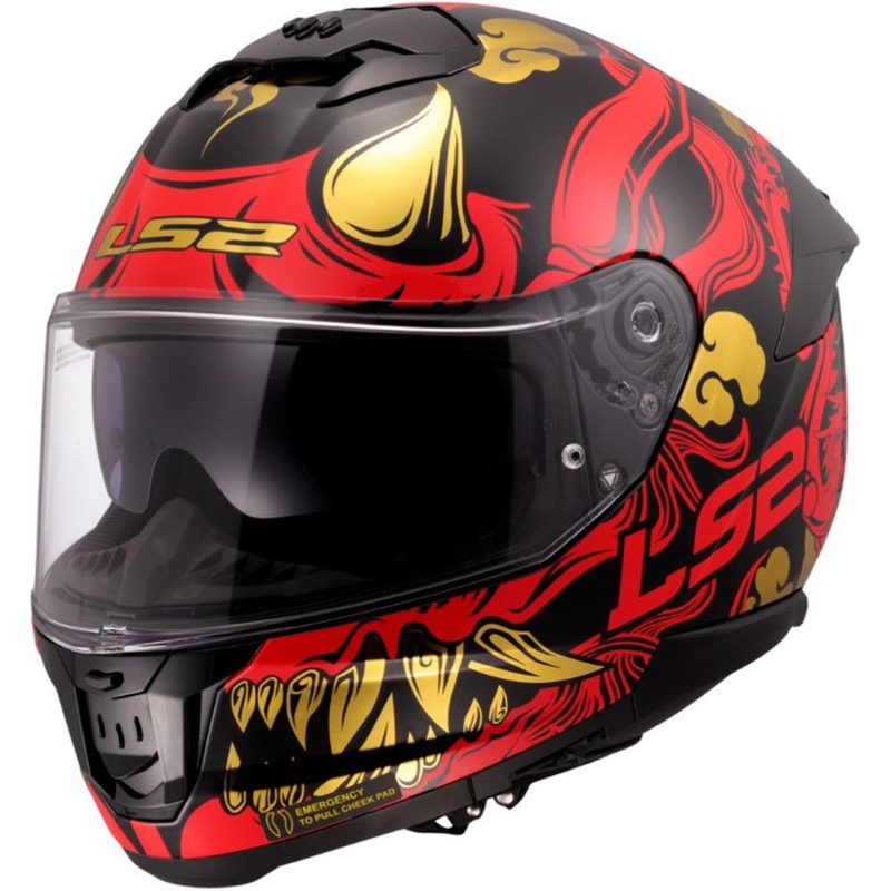 Kask motocyklowy integralny LS2 FF808 Drako czarno-czerwony