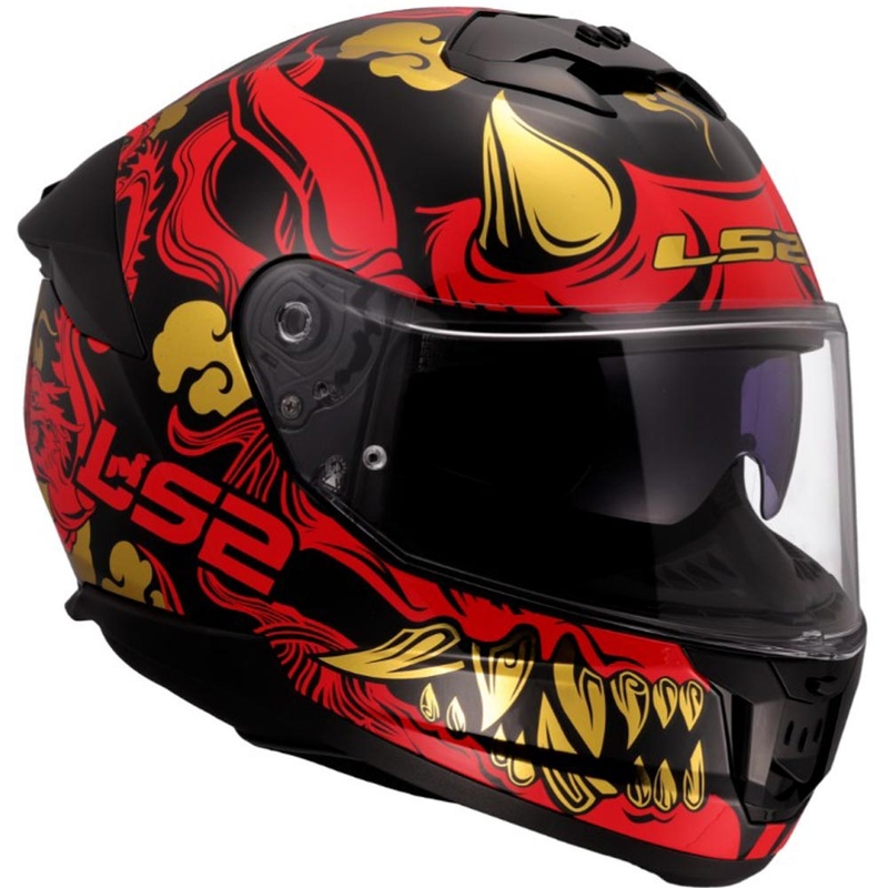 Kask motocyklowy integralny LS2 FF808 Drako czarno-czerwony