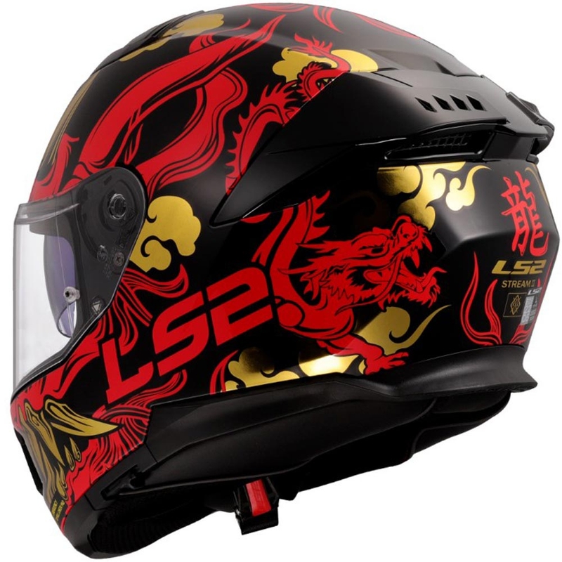 Kask motocyklowy integralny LS2 FF808 Drako czarno-czerwony