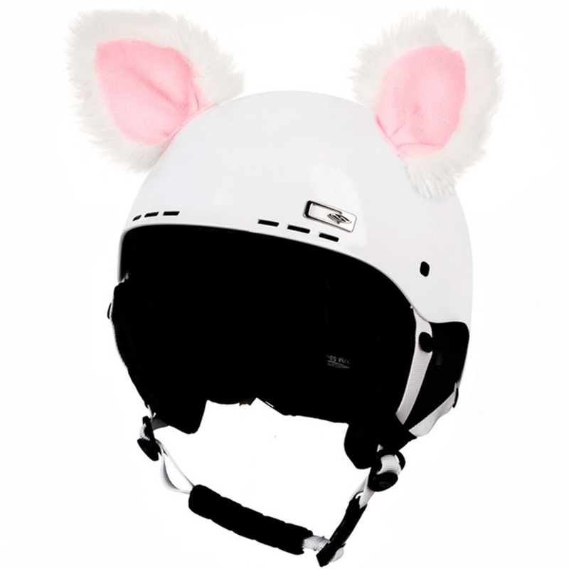 Uszy na kask Kot biele