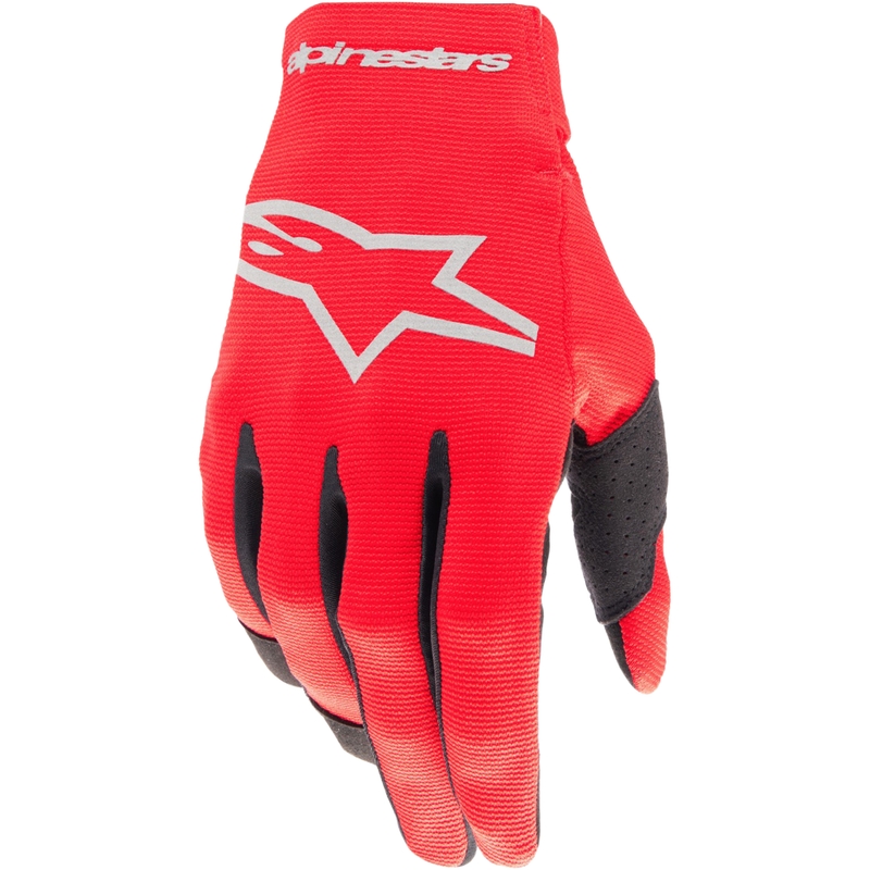 Rękawice motocrossowe Alpinestars Radar w kolorze czerwono-srebrnym