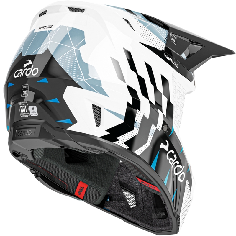 Kask motocrossowy z interkomem Cardo Venture czarno-biało-szary