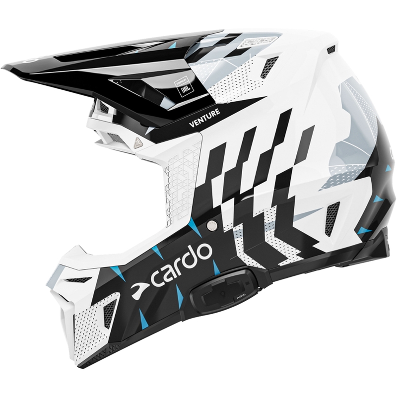 Kask motocrossowy z interkomem Cardo Venture czarno-biało-szary