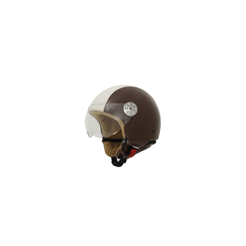 Kask na motocyklu otwarte MT Retro skóry