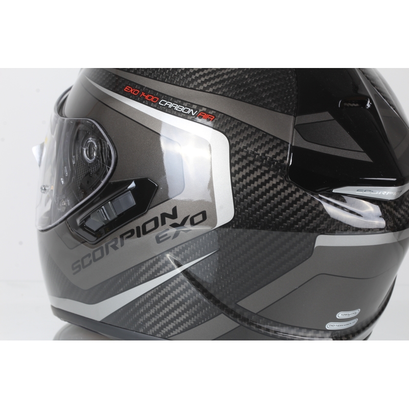 Integralny kask motocyklowy Scorpion EXO-1400 Carbon Air Esprit czarno-srebrny wyprzedaż