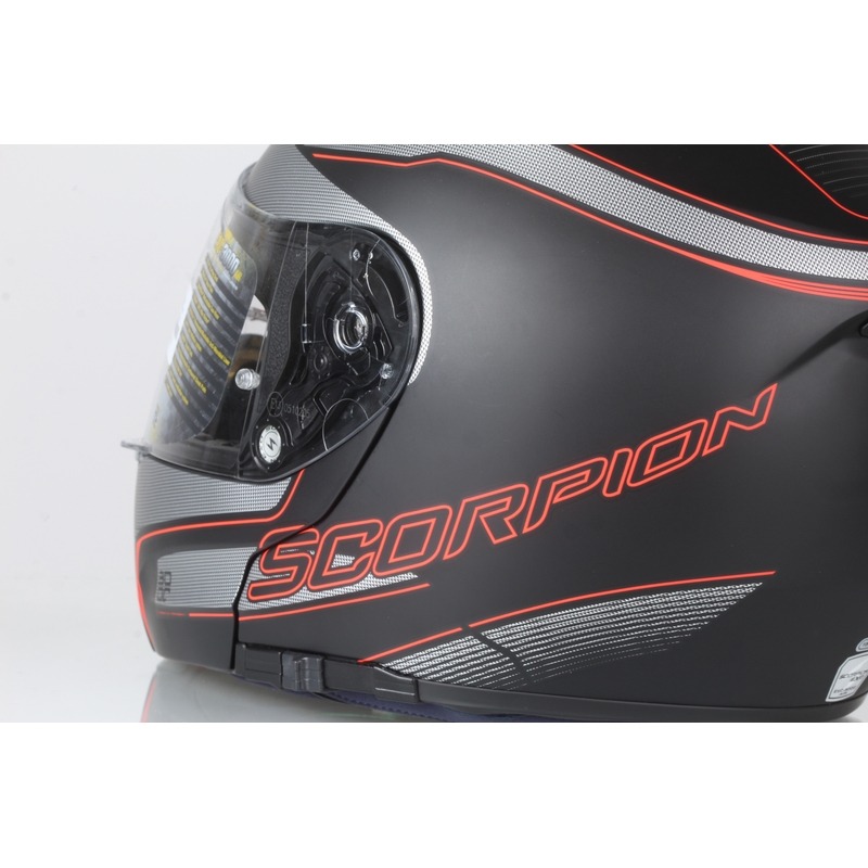 Szczękowy kask motocyklowy Scorpion EXO-3000 czarny matowy-czerwony wyprzedaż