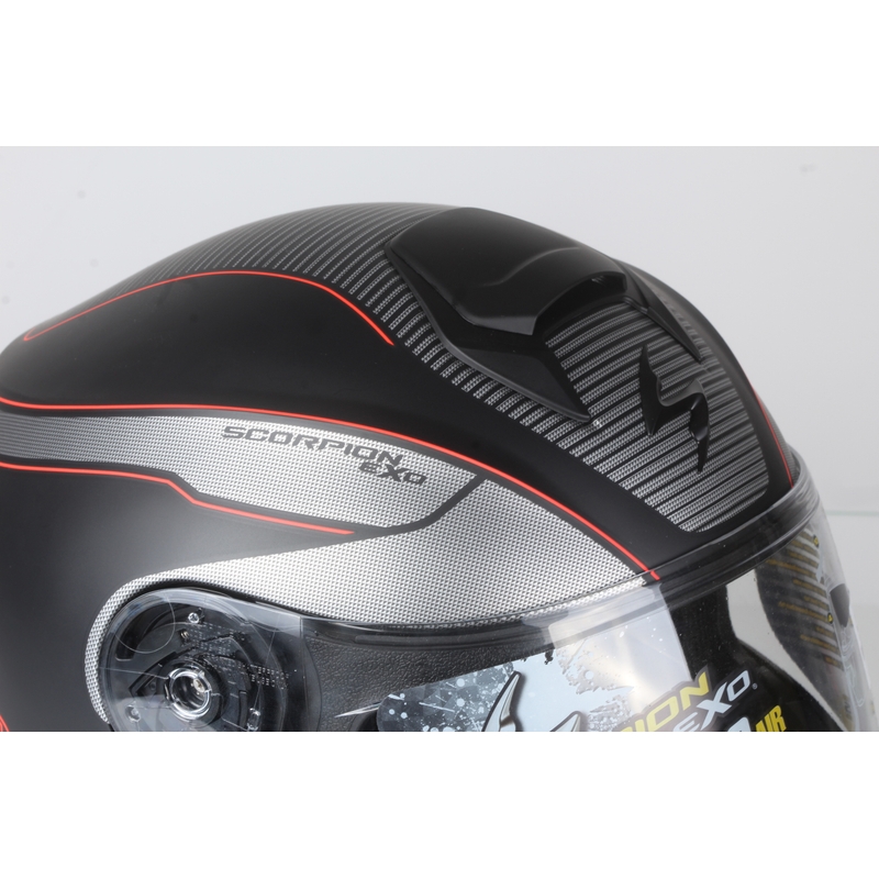 Szczękowy kask motocyklowy Scorpion EXO-3000 czarny matowy-czerwony wyprzedaż