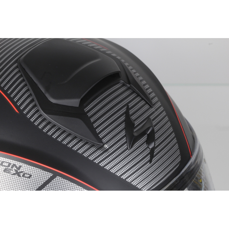 Szczękowy kask motocyklowy Scorpion EXO-3000 czarny matowy-czerwony wyprzedaż