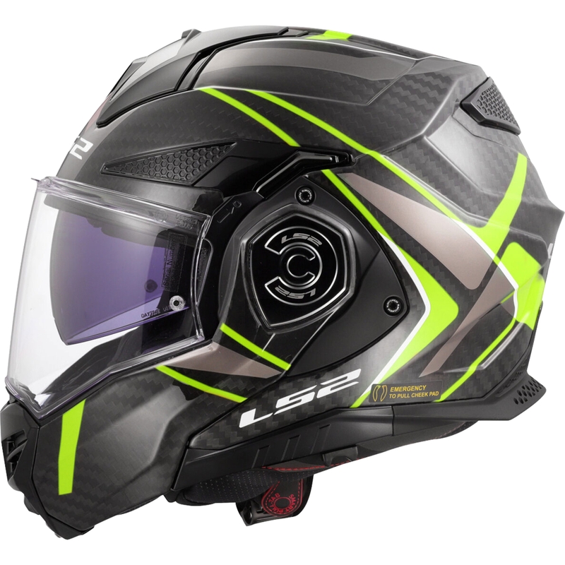 Kask motocyklowy typu flip-up LS2 FF901 Advant XC Future II czarno-fluo-żółty