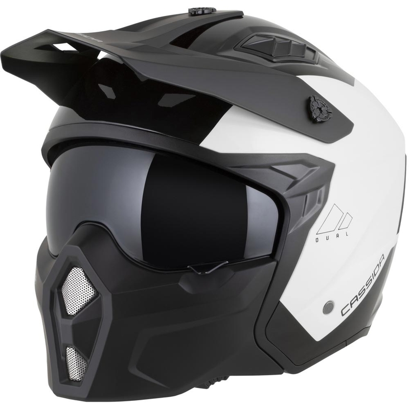 Kask motocyklowy modułowy Cassida Cross Country Dual biało-czarny