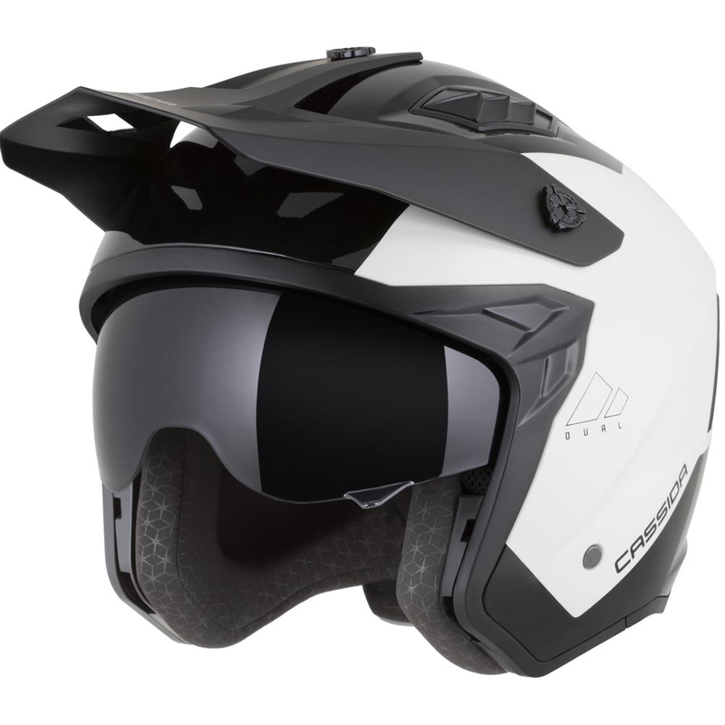Kask motocyklowy modułowy Cassida Cross Country Dual biało-czarny