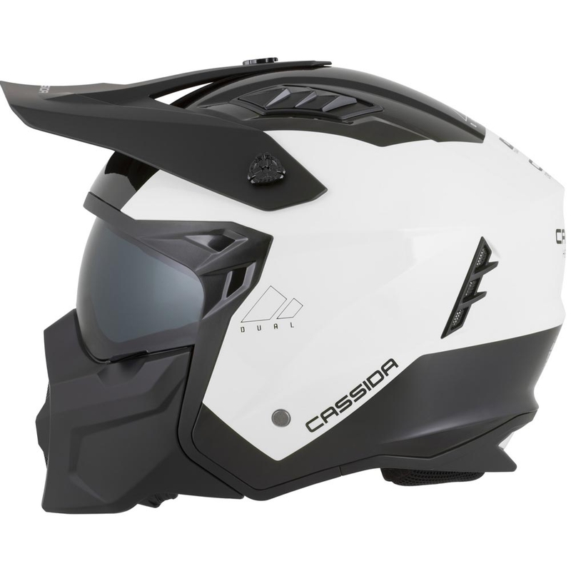 Kask motocyklowy modułowy Cassida Cross Country Dual biało-czarny