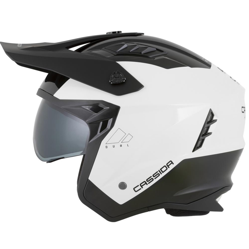 Kask motocyklowy modułowy Cassida Cross Country Dual biało-czarny