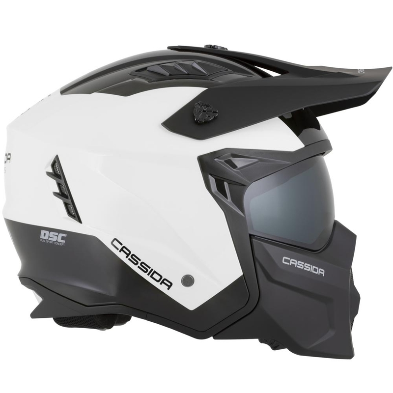 Kask motocyklowy modułowy Cassida Cross Country Dual biało-czarny